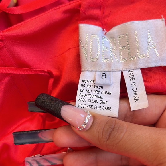 Size 8 Cinderella Red Ruffle Evening Gown - Picture 11 of 11